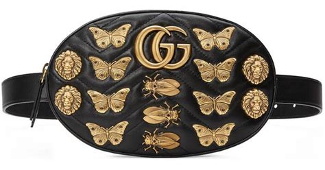 gucci leather belt bag with animal studs|gucci gg belt bag price.